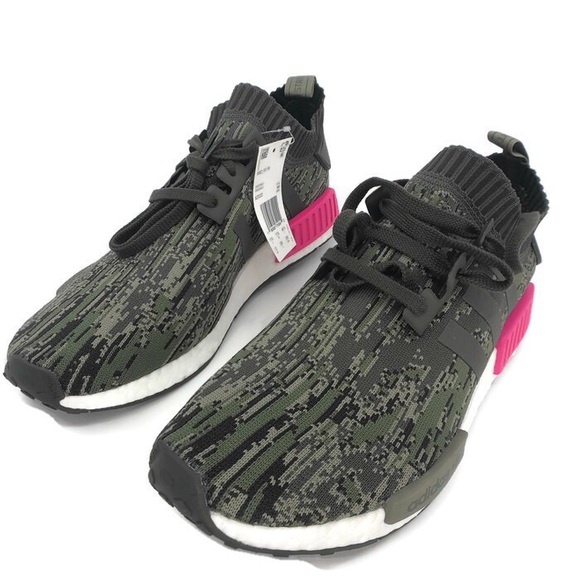 Adidas NMD R1 PK Utility Grey Camo Shock Pink S12 - Picture 2 of 8